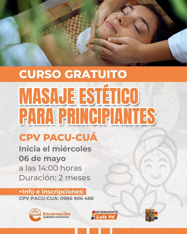 Encarnación ofrece curso gratuito de masaje estético para impulsar oportunidades laborales