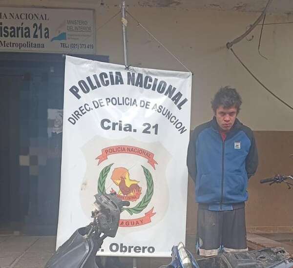 Detienen a joven con arresto domiciliario tras hurtar y desarmar moto de su vecino - Policiales - ABC Color