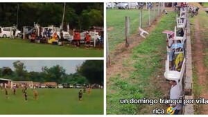 Ingeniosos y "chill": No tenían paraguas y usaron las sillas en la cancha