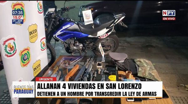 Incautan armas, municiones y explosivos en allanamientos simultáneos en San Lorenzo