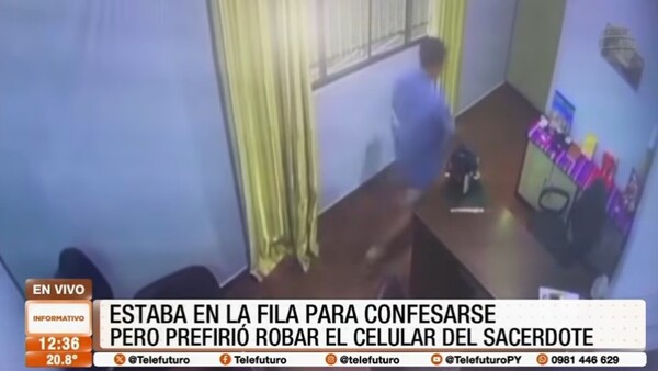 Iba a confesarse, pero robó el celular del sacerdote