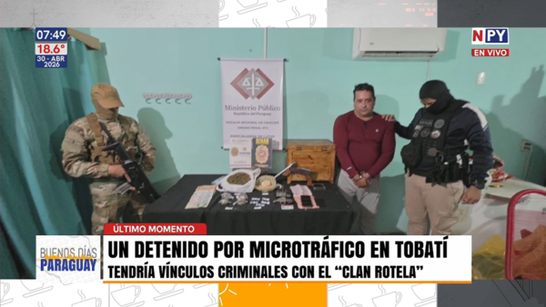 SENAD desmantela foco de microtráfico en Tobatí e incauta más de 1.400 dosis de crack