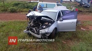 CHOQUE ENTRE DOS VEHÍCULOS DEJA SOLO DAÑOS MATERIALES EN RUTA PY06