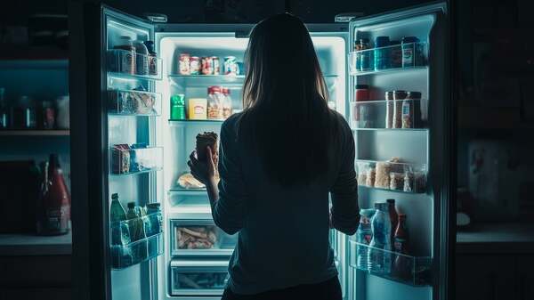 Comer a altas horas de la noche podría contribuir a problemas relacionados con el estrés y el baño