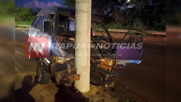CONDUCTOR EBRIO CONTRA COLUMNA DE LA ANDE EN ENCARNACIÓN