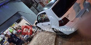 CONDUCTOR EBRIO CHOCA CONTRA UNA FERRETERÍA Y TERMINA APREHENDIDO EN ENCARNACIÓN