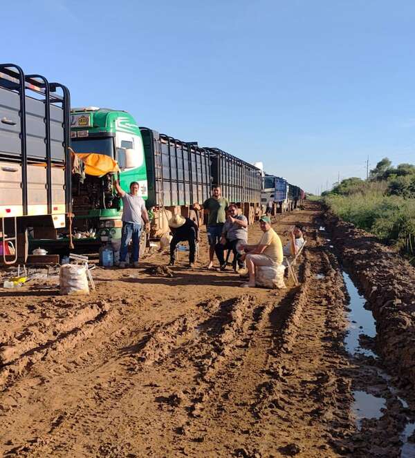 Día del Trabajador en el barro: camioneros logran salir tras una semana de estar empantanados en Alto Paraguay - Noticias del Chaco - ABC Color