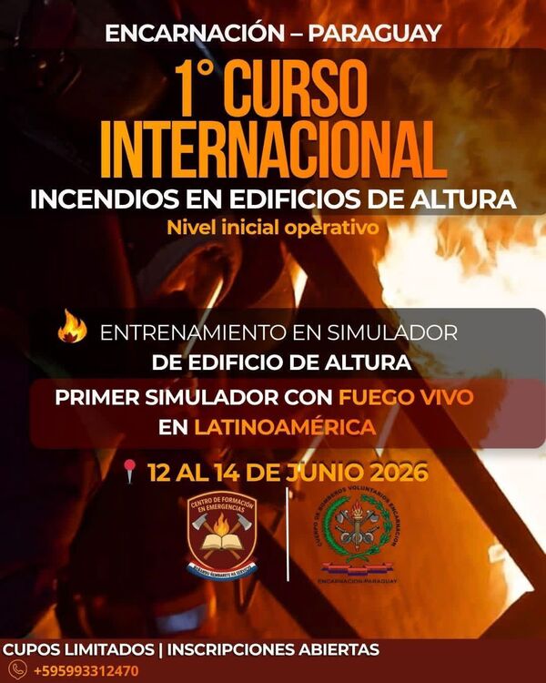 Capacitación sin precedentes: Encarnación será sede del primer curso internacional sobre incendios en edificios de altura