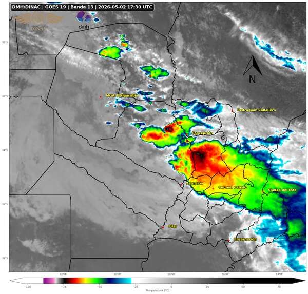 Así avanza el sistema de tormentas este sábado - Clima - ABC Color