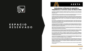 Espacio Reservado: Grupo Azeta comunica a la opinión pública
