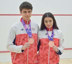 Fiorella Gatti y Damián Casarino ya están en Lima para el Sudamericano de Squash Sub 23 - Polideportivo - ABC Color