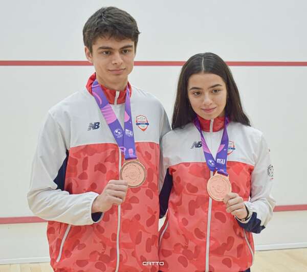 Fiorella Gatti y Damián Casarino ya están en Lima para el Sudamericano de Squash Sub 23 - Polideportivo - ABC Color