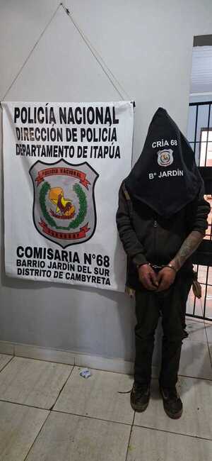 Detienen a hombre con orden de captura por intento de hurto domiciliario en Cambyretã