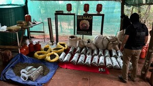 Senad desmantela laboratorio clandestino en San Pedro e incauta 118 kilos de marihuana