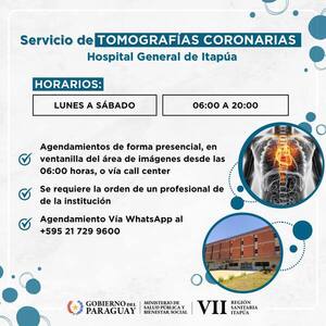 El Hospital General de Itapúa fortalece el diagnóstico cardiovascular con tomografías coronarias