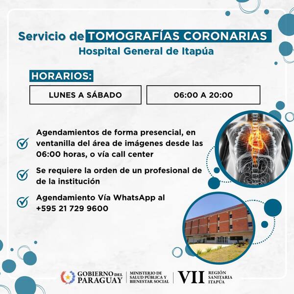 El Hospital General de Itapúa fortalece el diagnóstico cardiovascular con tomografías coronarias