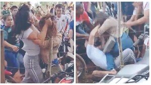 Primas se dieron soco en la cancha por supuesto payé