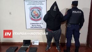 DETIENEN A HOMBRE Y RECUPERAN OBJETOS HURTADOS TRAS PATRULLAJE EN ENCARNACIÓN