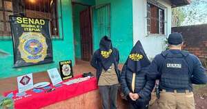 La Nación / Senad detiene a dos personas e incauta cocaína en San Juan del Paraná