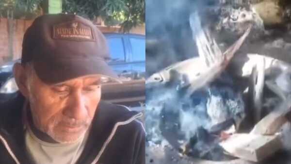 Abue usó brasero para calentarse y un incendio le dejó hasta sin su poncho